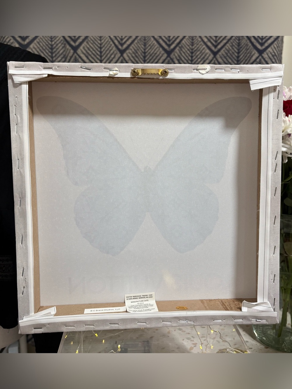 Fashion Logo Butterfly Wall Plaque Art Design by Madeline Blake, 12” x 12” - Picture 5 of 14